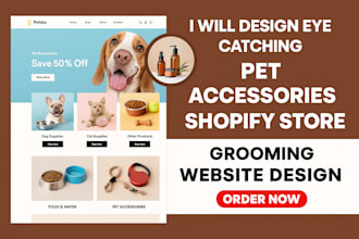 create a professional shopify pet store for dog accessories and dropshipping