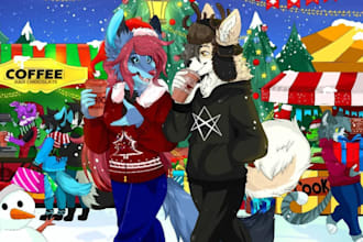 draw custom furry art, fursonas, and anthro characters, scene art sfw and nsfw