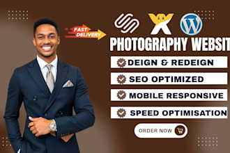 build squarespace photography website, design or wix squarespace website