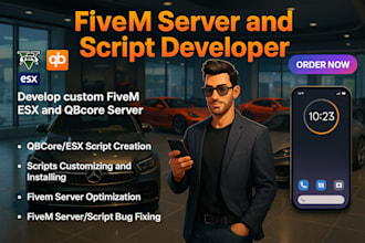 develop and fix custom fivem script, fivem server on both esx and qbcore server