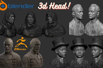 convert 2d to 3d printable head bust model 3d head sculpture for 3d printing
