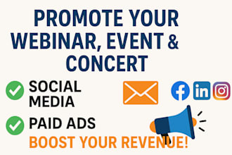 do webinar promotion, event marketing, eventbrite, linkedin, concert promotion