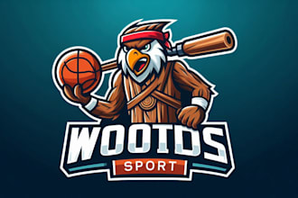 make different woods mascot sport logo for your company