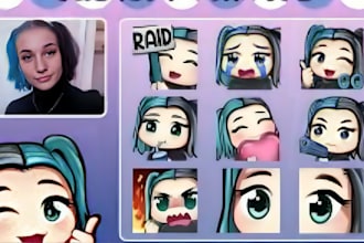create twitch custom emotes vtuber emotes sub badges discord  kick emoji chidi