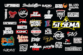 design custom dj, rock metal graffiti and band typography logo