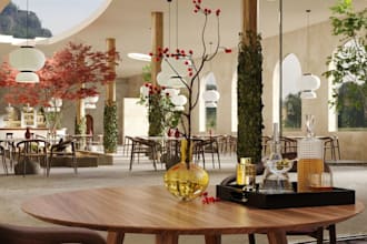 do 3d restaurant interior, bar design, cafe, coffee retail shops, kiosk, bakery