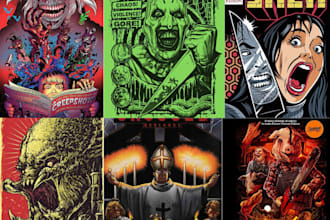 70s 80s retro vintage horror poster design, movie poster, album, comic cover