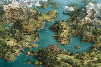 create fantasy world map design or custom dnd game map
