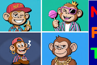 draw nft cartoon avatar mascot mascot esports gaming logo nft collection
