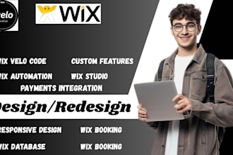 design or redesign your wix website with velo code and custom features