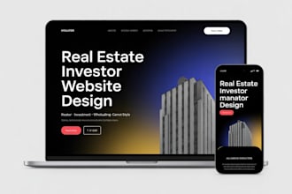 build a real estate investor website, investment website or realtor landing page