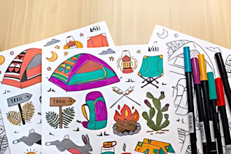 create bold and easy coloring book pages for amazon KDP kids coloring book