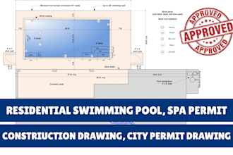do permit drawing for swimming pool, spa permit drawing, architectural pe stamp