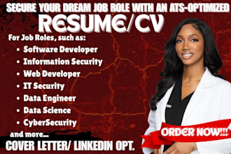write ats information technology resume, cyber security, cloud data architect cv