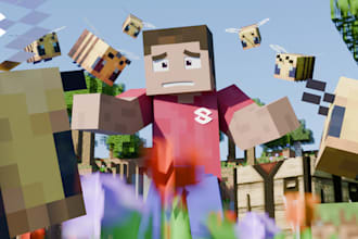 create minecraft thumbnail in 3d