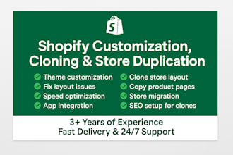 copy, clone, duplicate, design and redesign your shopify store