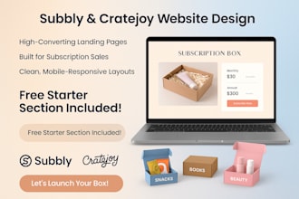 build subbly subscription box website, design cratejoy subscription box website