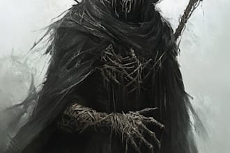 draw a fantasy horror and fantasy horror character art