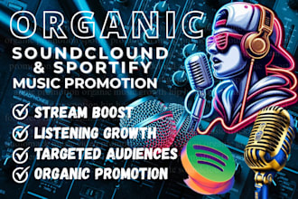 do organic soundcloud amazon spotify apple music social media promotion