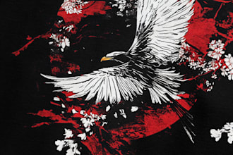 create a custom japanese style t shirt design in anime style