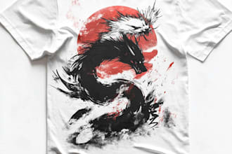 create japanese or anime streetwear style for t shirt
