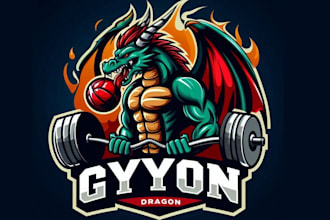 design mascot gym dragon logo within new concepts
