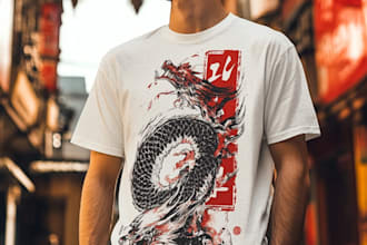 make unique tshirt design dark art japanese illustration