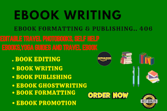 editable travel photobooks, self help ebooks,yoga guides and travel ebook