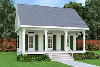 design 2d floor plan for tiny cabin, small house, cottage, or cabana home