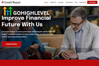 build gohighlevel credit repair loan legal finance website tax consultation site