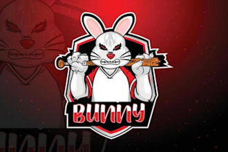 custom bunny logo design cute, elegant and modern branding