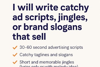 write catchy ad scripts, jingles, or brand slogans that sell