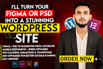 convert sketch, figma, xd and PSD to wordpress with responsive site