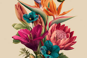 draw botanical line art of flower, plant, fruits for you