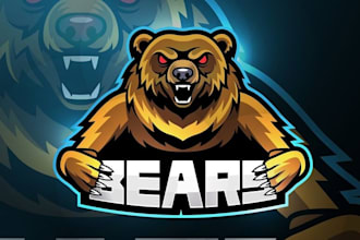 custom bear logo design bold, strong and professional branding