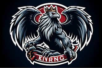 design awesome griffin king logo with express delivery