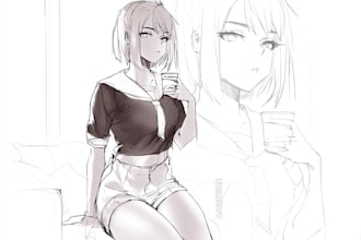 sketch anything or concept into anime style