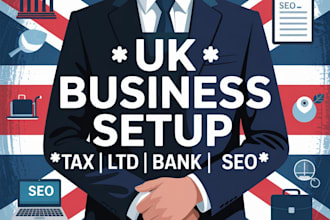 help with UK bank account, accountant, ltd registration