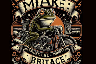 make vintage t shirt biker frog logo