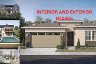do 3d model house, 3d exterior home, interior design,3d architectural rendering