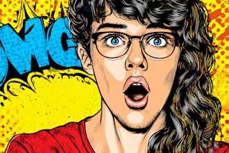draw comic pop art portrait
