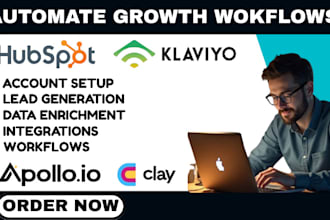 setup clay com workflow, hubspot automation enrichment, apollo io, instantly ai,