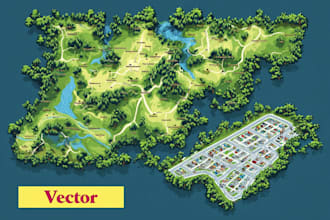 illustrate a creative vector map