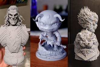 sculpt 3d character model, 3d miniature painting for 3d printing in stl, fbx obj