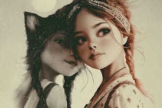 create character logo and friendship portrait