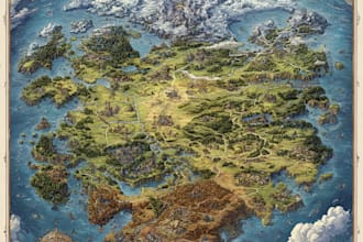 design fantasy map illustration isometric map, or city map