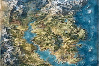 create a fantasy atlas map, vector world map
