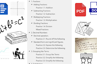 professionally format and design math workbooks in ms word