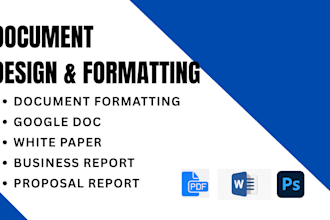 design google doc document formatting, business proposal report, white paper pdf