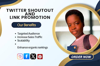 share, shoutout, promote website link to active audience